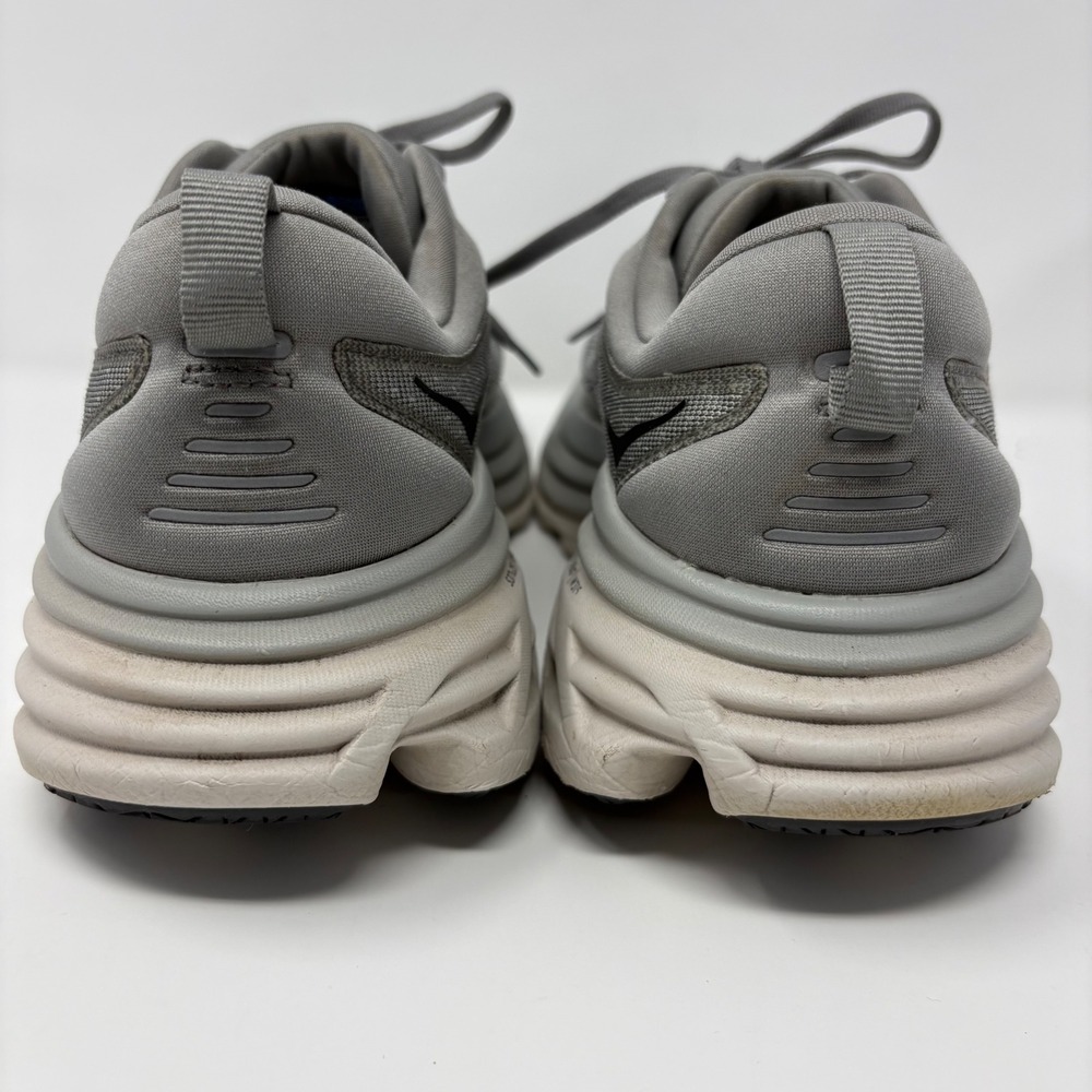 Hoka Bondi 8 Mens Size 9.5 Grey White Athletic Running Shoes (1123202 SHMS) - Picture 7 of 8